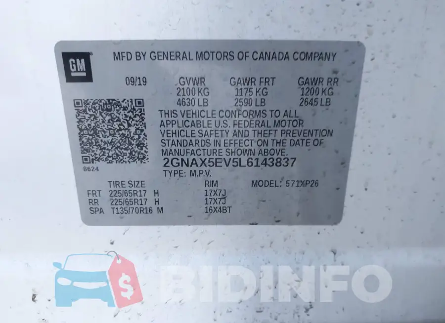 2GNAX5EV5L6143837 Photo# 8