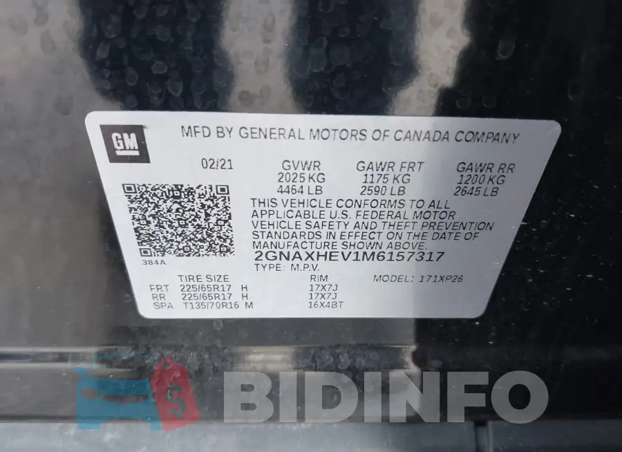 2GNAXHEV1M6157317 Photo# 9