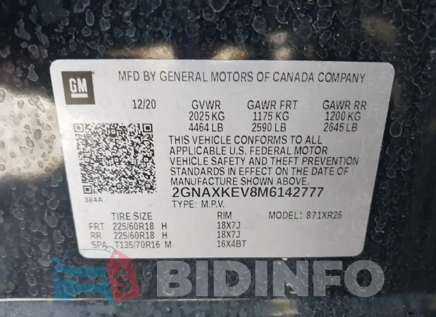 2GNAXKEV8M6142777 Photo# 9