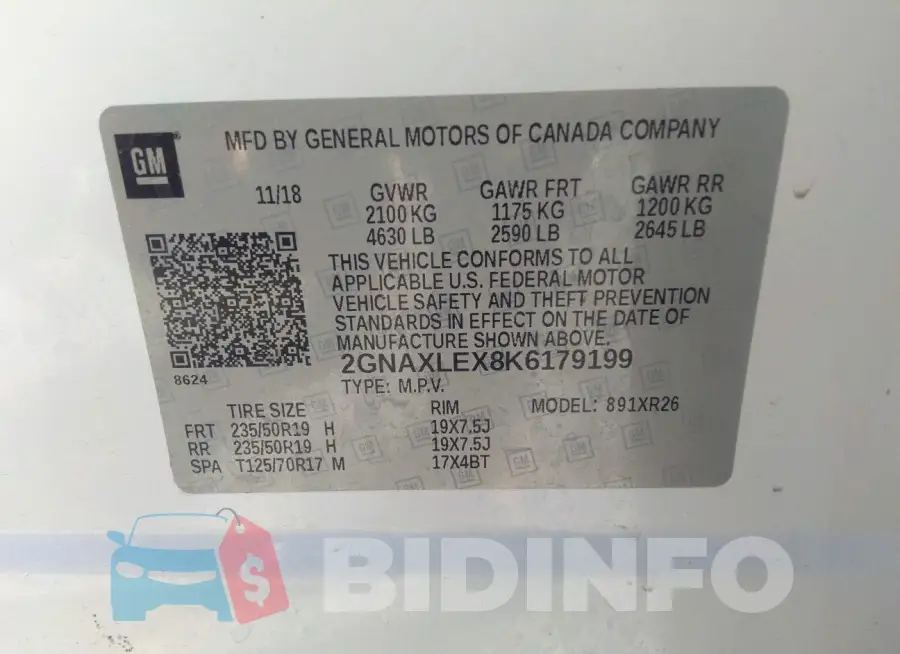 2GNAXLEX8K6179199 Photo# 9