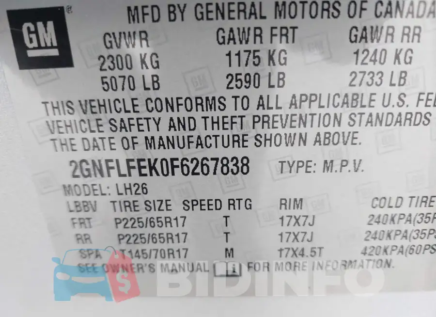 2GNFLFEK0F6267838 Photo# 9