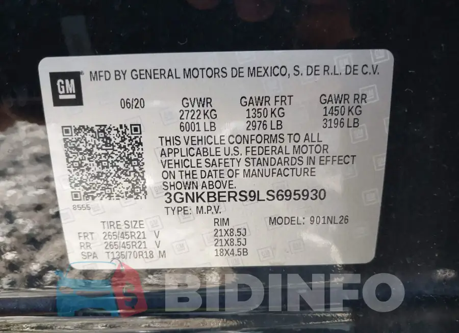 3GNKBERS9LS695930 Photo# 9