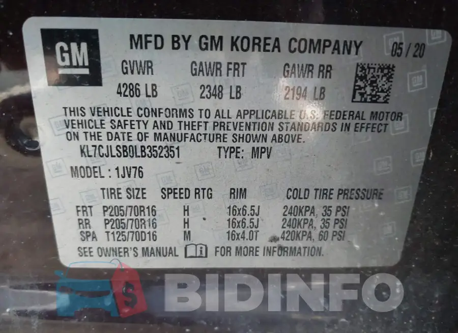 KL7CJLSB0LB352351 Photo# 9