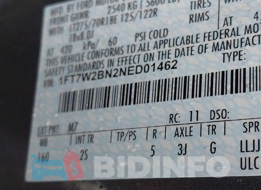 1FT7W2BN2NED01462 Photo# 9