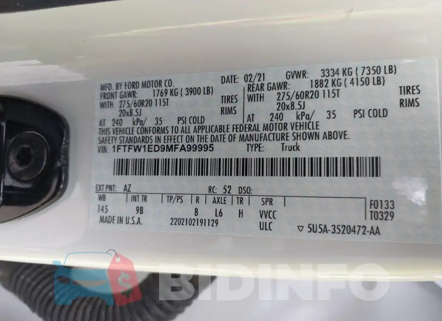 1FTFW1ED9MFA99995 Photo# 9