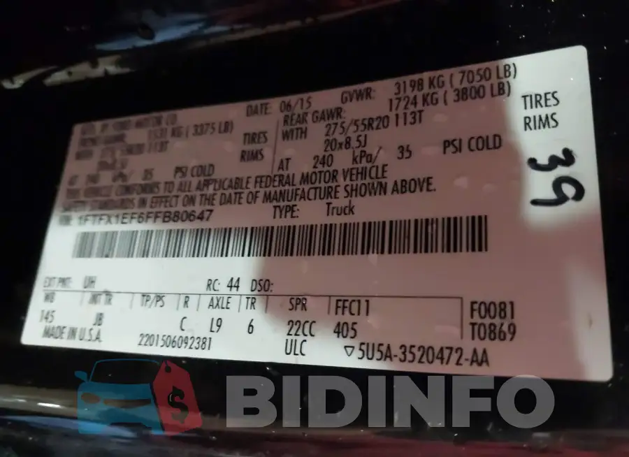 1FTFX1EF6FFB80647 Photo# 9