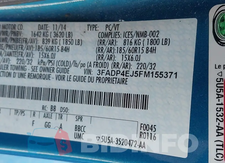3FADP4EJ5FM155371 Photo# 9
