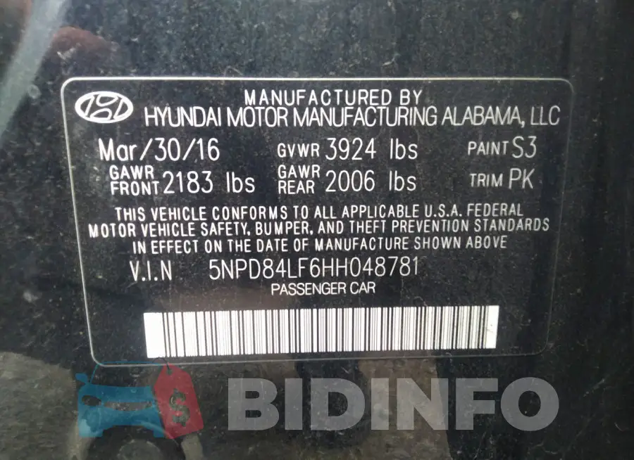 5NPD84LF6HH048781 Photo# 9