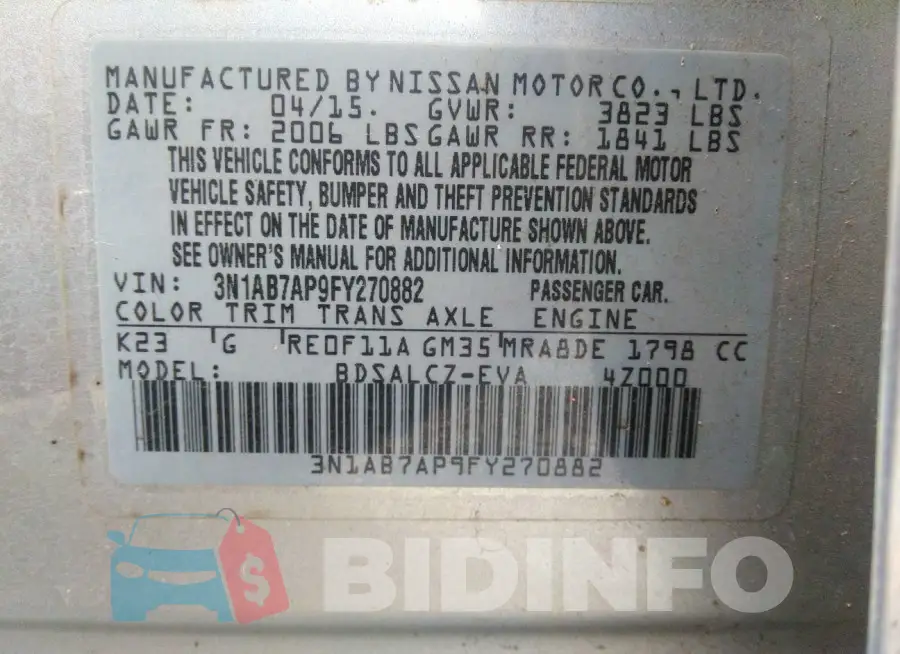 3N1AB7AP9FY270882 Photo# 9