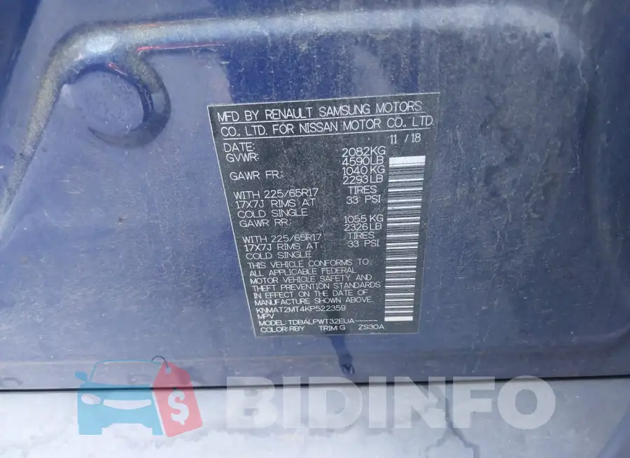 KNMAT2MT4KP522359 Photo# 9