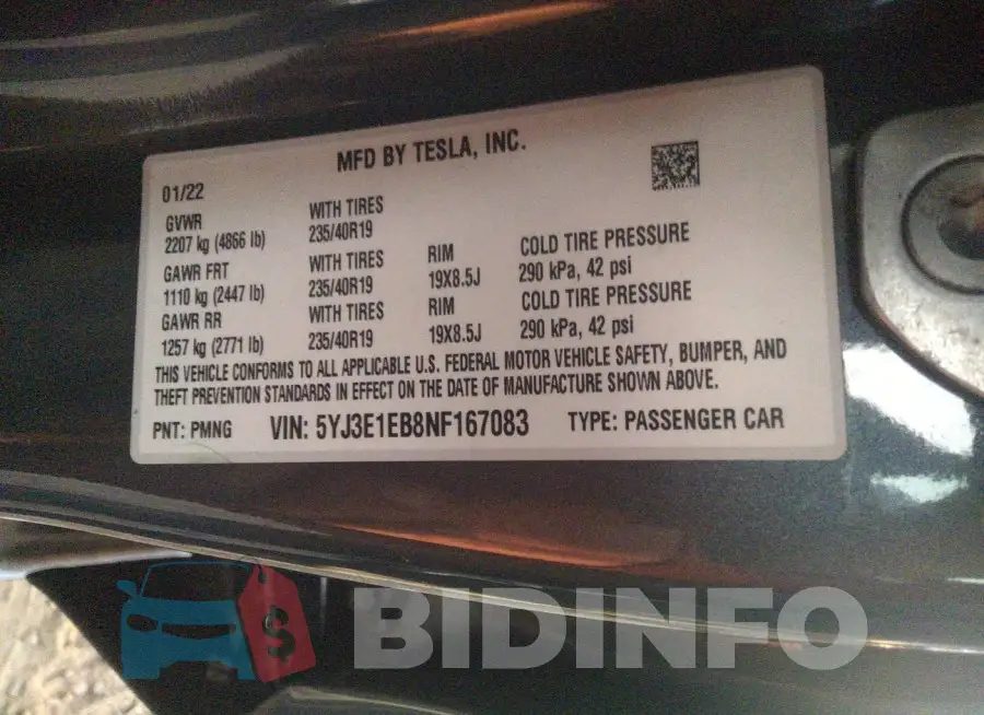5YJ3E1EB8NF167083 Photo# 9