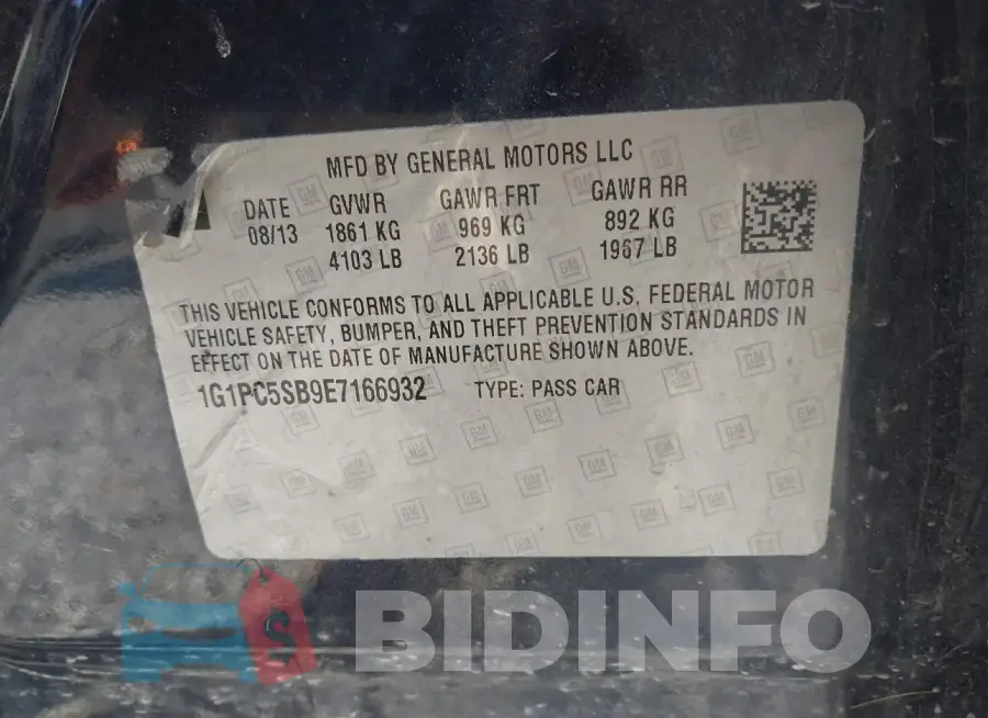 1G1PC5SB9E7166932 Photo# 9