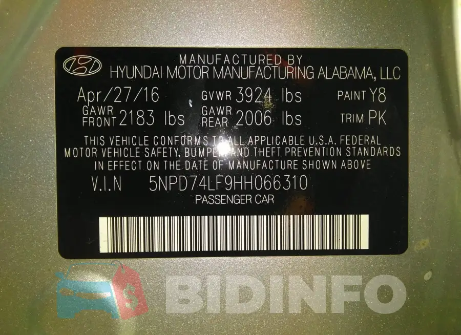 5NPD74LF9HH066310 Photo# 9