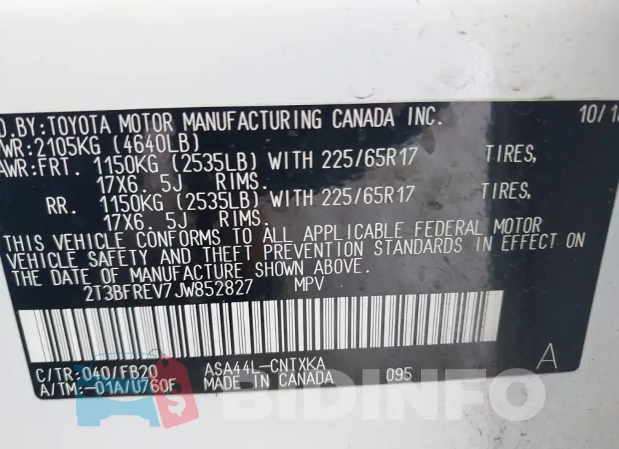 2T3BFREV7JW852827 Photo# 9