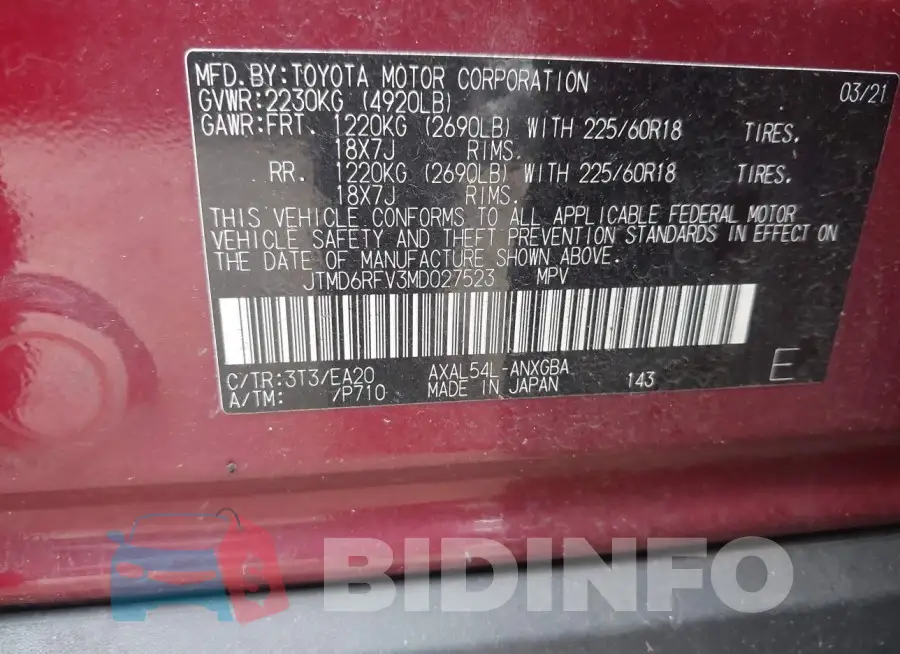 JTMD6RFV3MD027523 Photo# 9