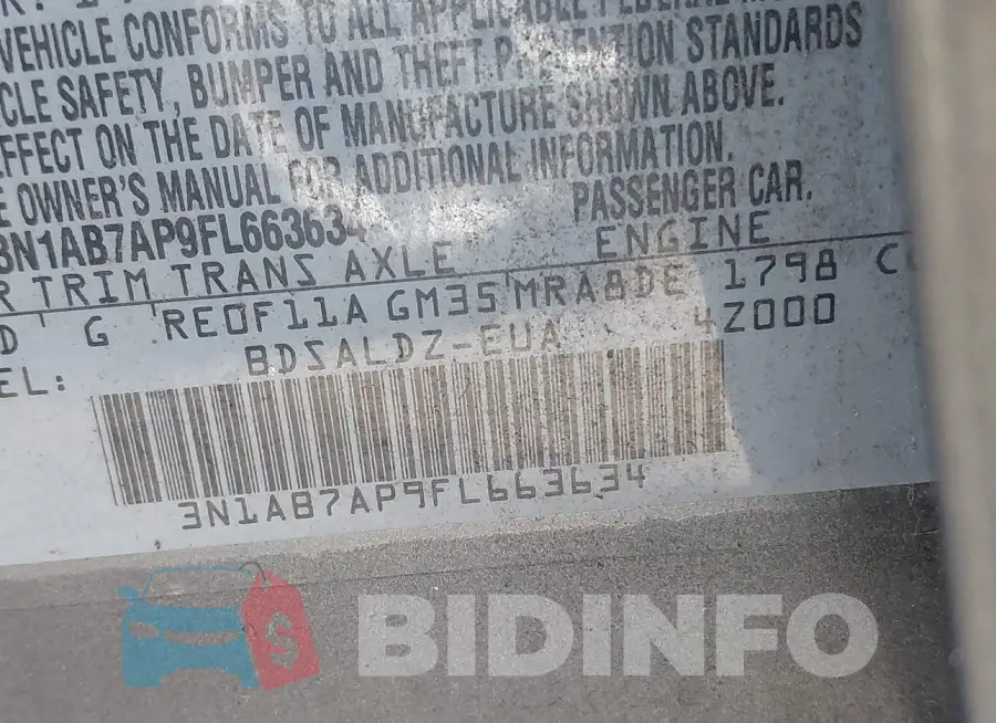 3N1AB7AP9FL663634 Photo# 9