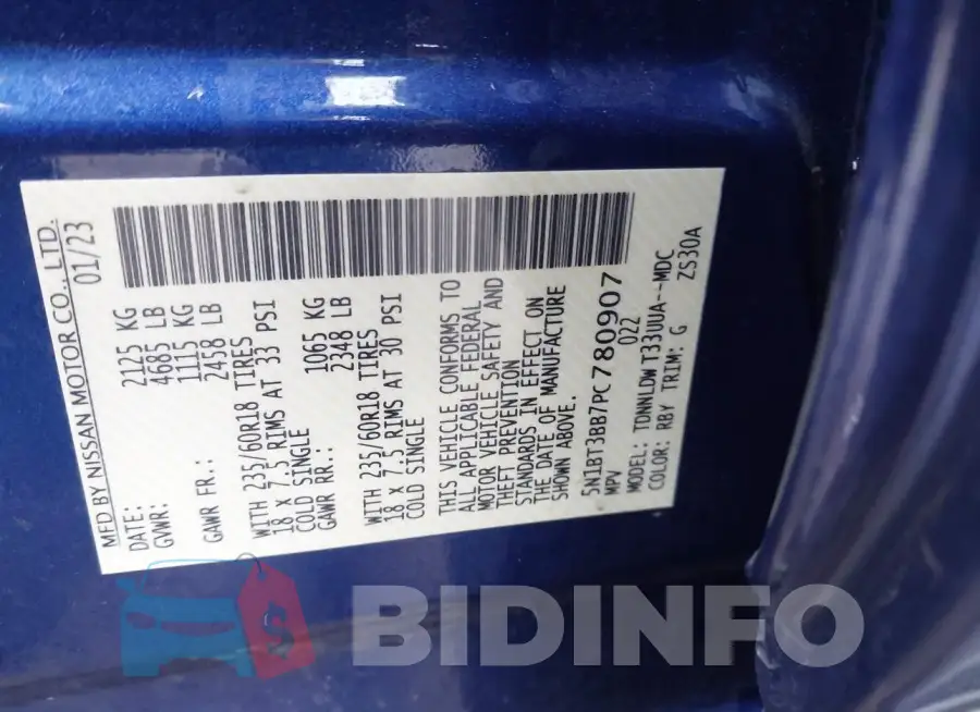5N1BT3BB7PC780907 Photo# 9