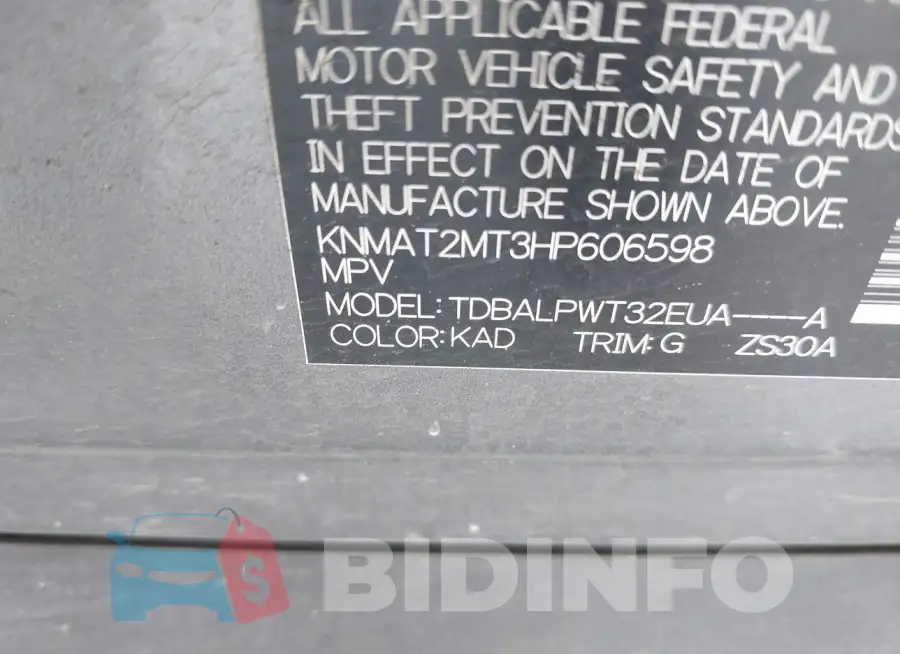 KNMAT2MT3HP606598 Photo# 9