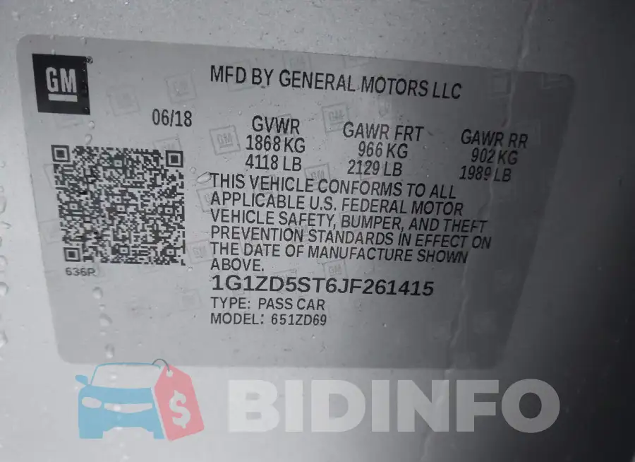 1G1ZD5ST6JF261415 Photo# 9