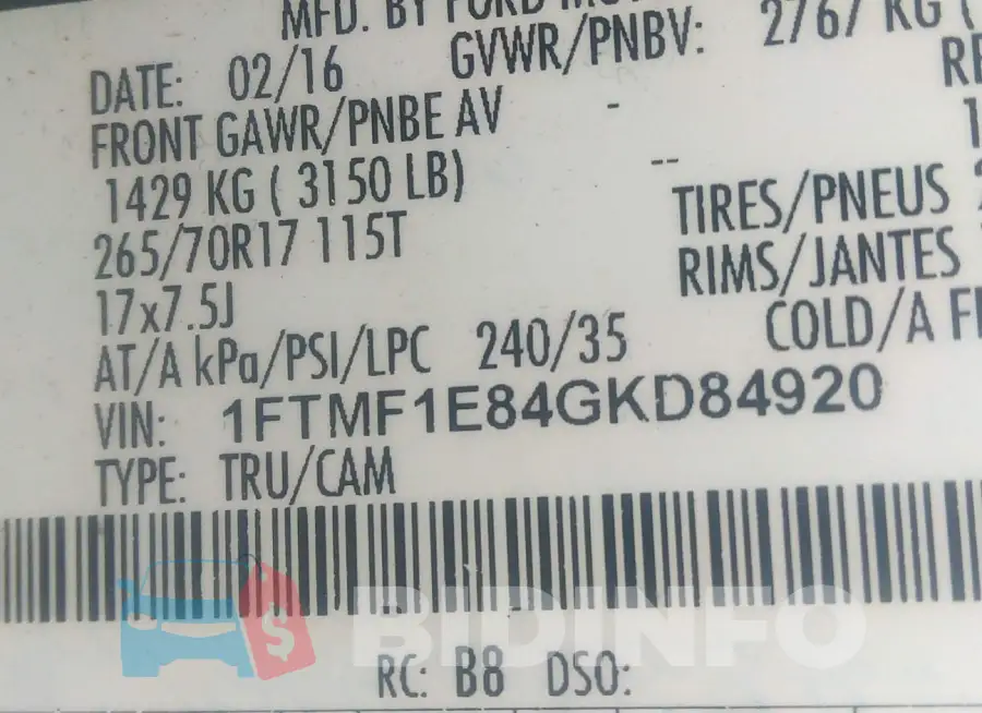 1FTMF1E84GKD84920 Photo# 7