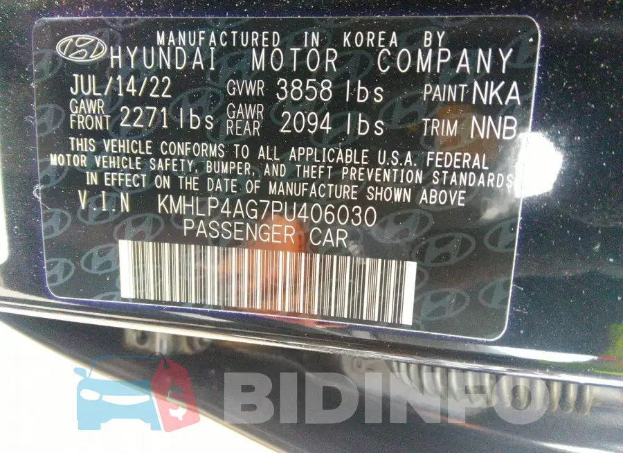 KMHLP4AG7PU406030 Photo# 9