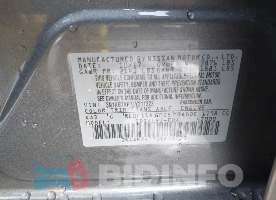 3N1AB7AP7JY211323 Photo# 9