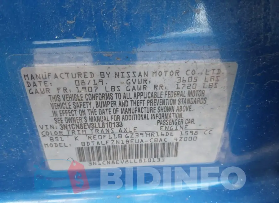 3N1CN8EV8LL810133 Photo# 9