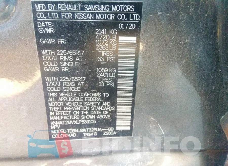 KNMAT2MVXLP539105 Photo# 9