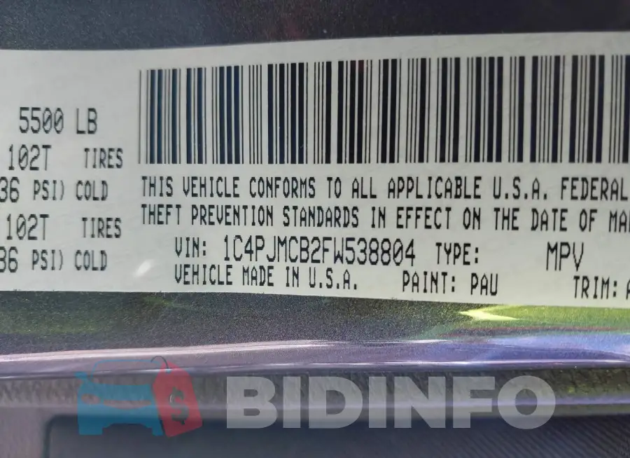 1C4PJMCB2FW538804 Photo# 9