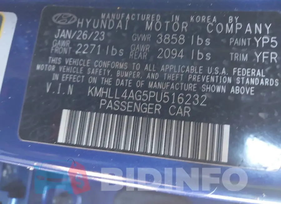 KMHLL4AG5PU516232 Photo# 9