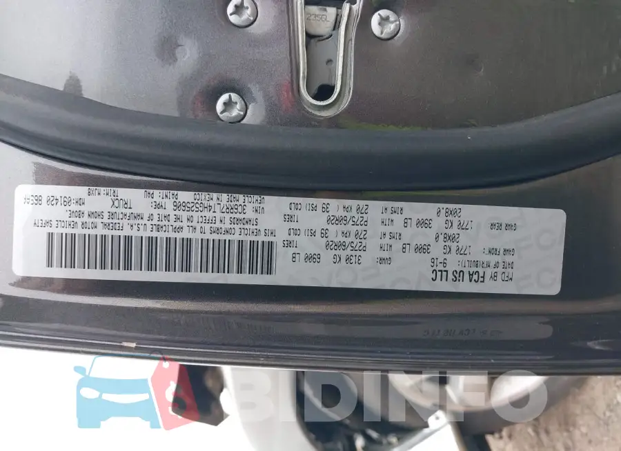 3C6RR7LT4HG525606 Photo# 9