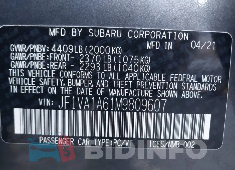 JF1VA1A61M9809607 Photo# 9