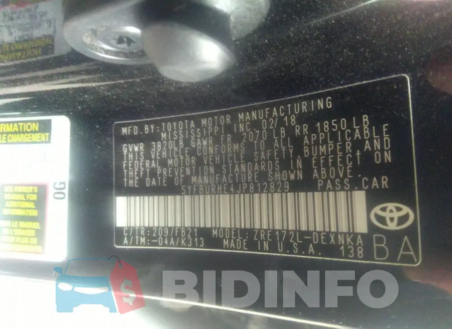 5YFBURHE4JP812829 Photo# 9