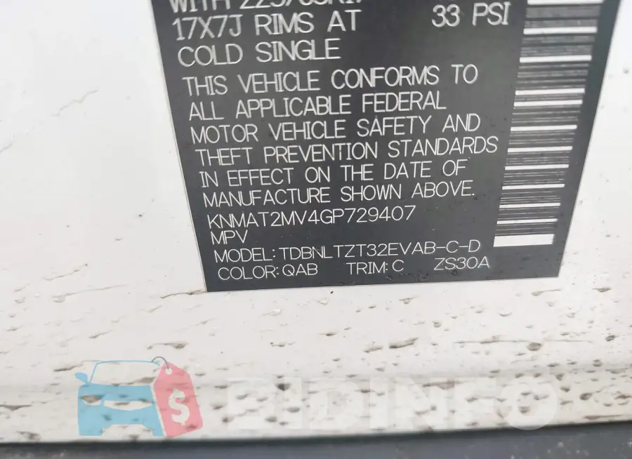 KNMAT2MV4GP729407 Photo# 9