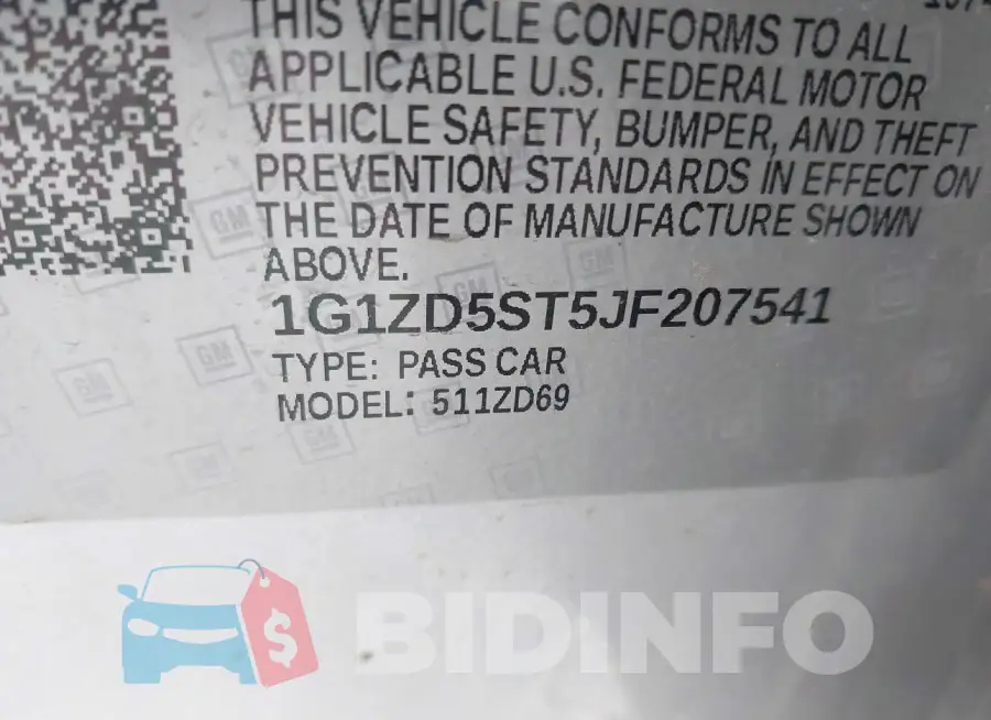 1G1ZD5ST5JF207541 Photo# 9