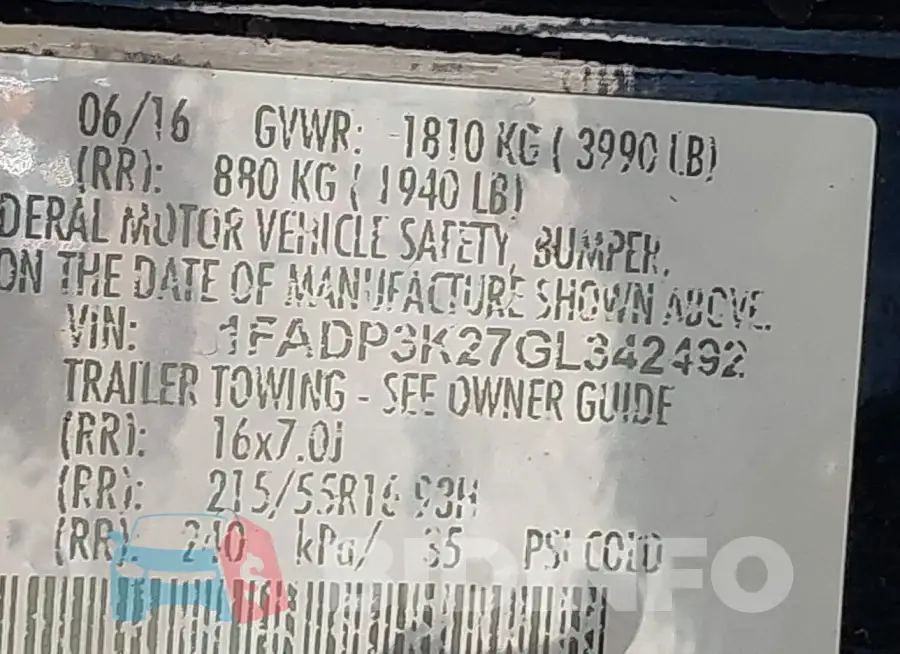 1FADP3K27GL342492 Photo# 9