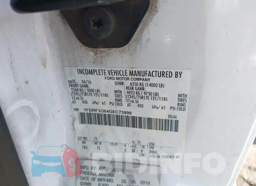 1FDRF3G64GEC73999 Photo# 8