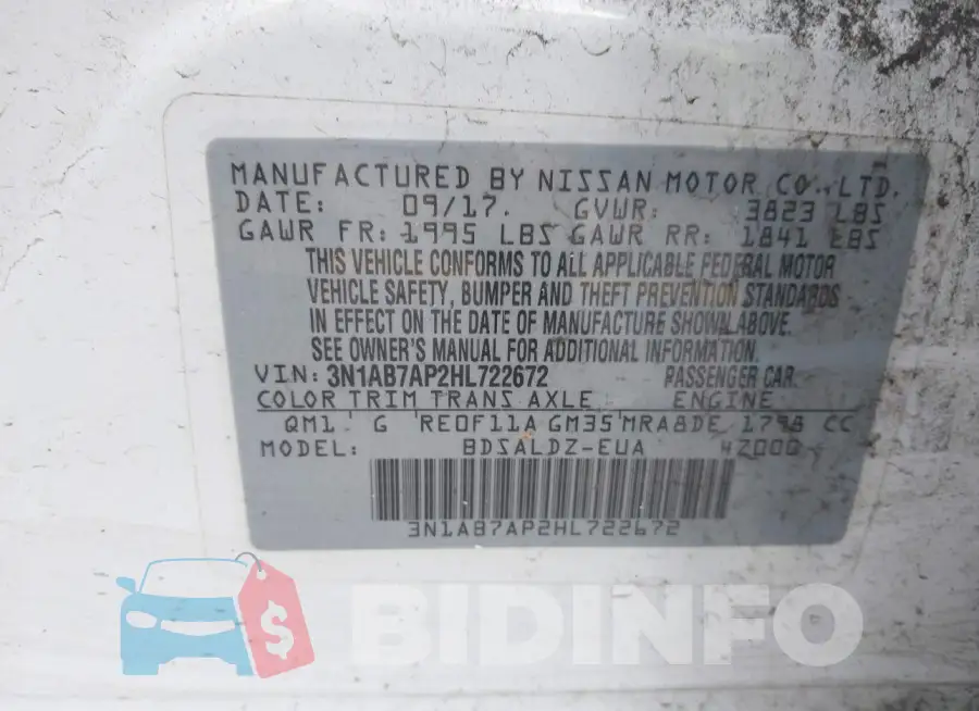3N1AB7AP2HL722672 Photo# 9
