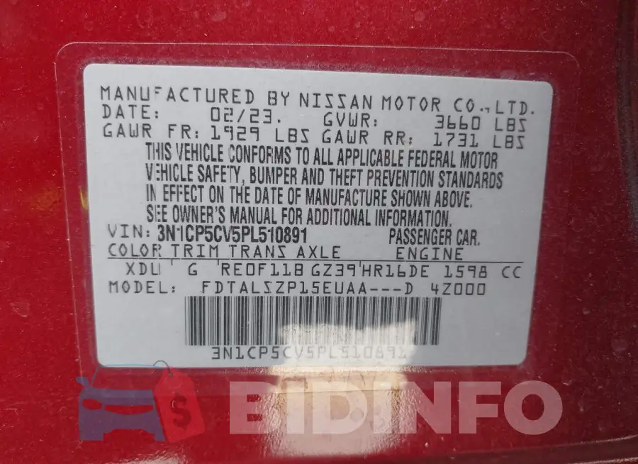 3N1CP5CV5PL510891 Photo# 9