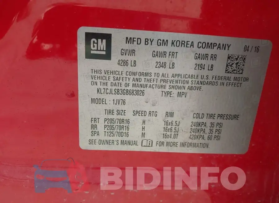 KL7CJLSB3GB683026 Photo# 9