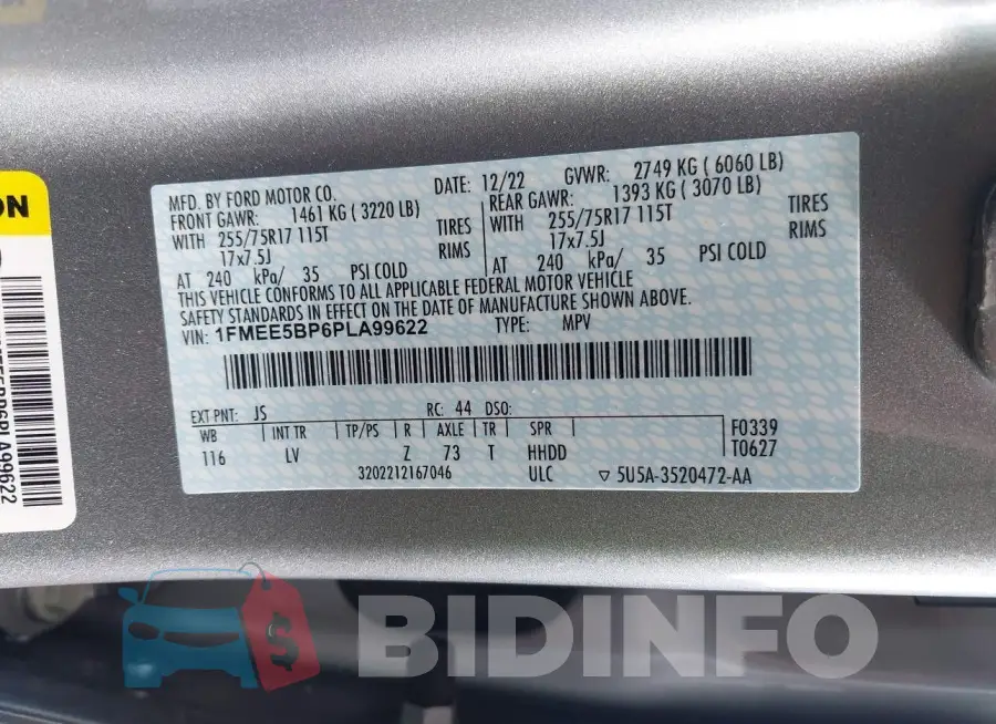 1FMEE5BP6PLA99622 Photo# 9