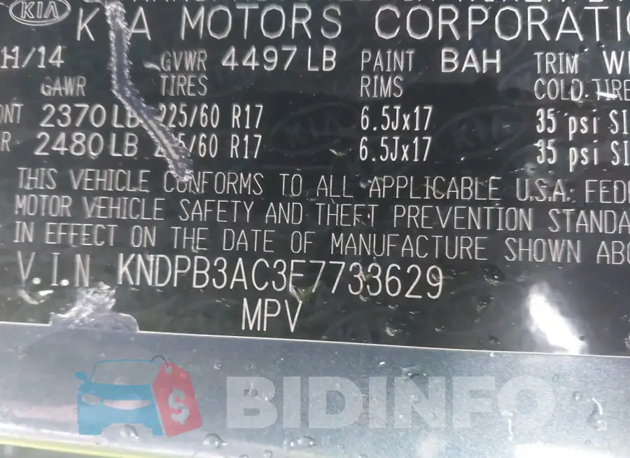 KNDPB3AC3F7733629 Photo# 9