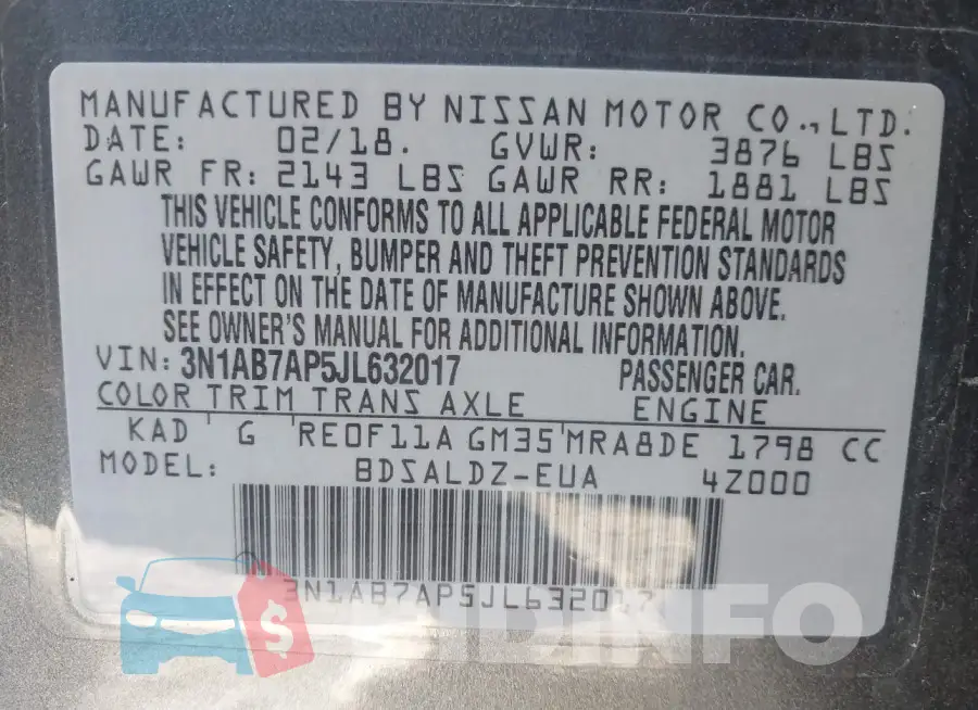 3N1AB7AP5JL632017 Photo# 9
