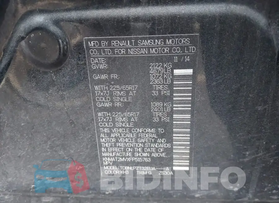 KNMAT2MVXFP515763 Photo# 9