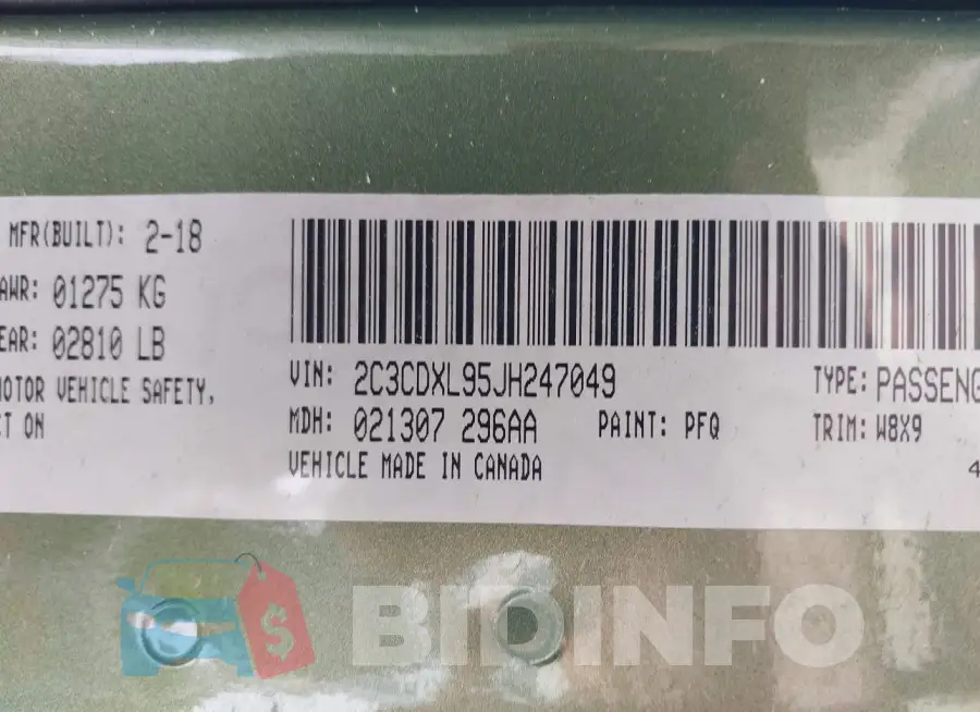 2C3CDXL95JH247049 Photo# 9