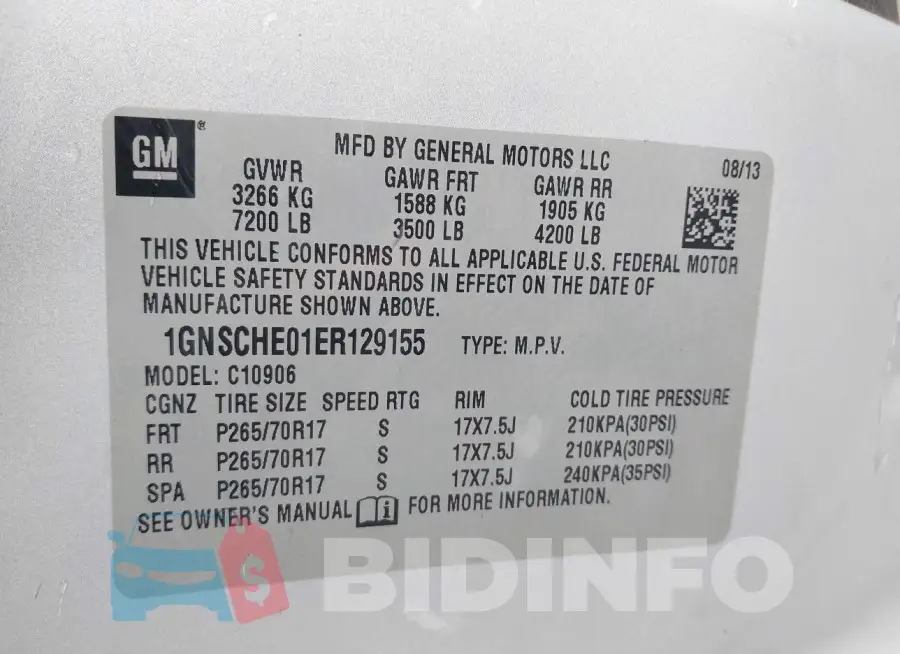 1GNSCHE01ER129155 Photo# 9