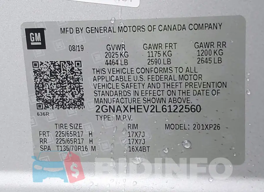 2GNAXHEV2L6122560 Photo# 9
