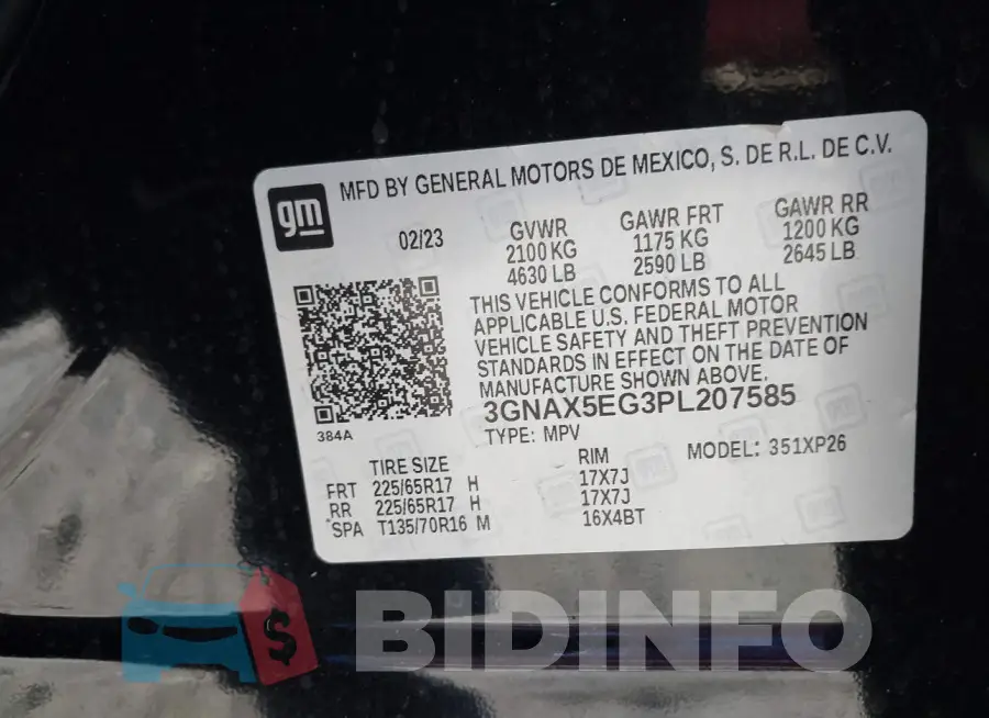 3GNAX5EG3PL207585 Photo# 9
