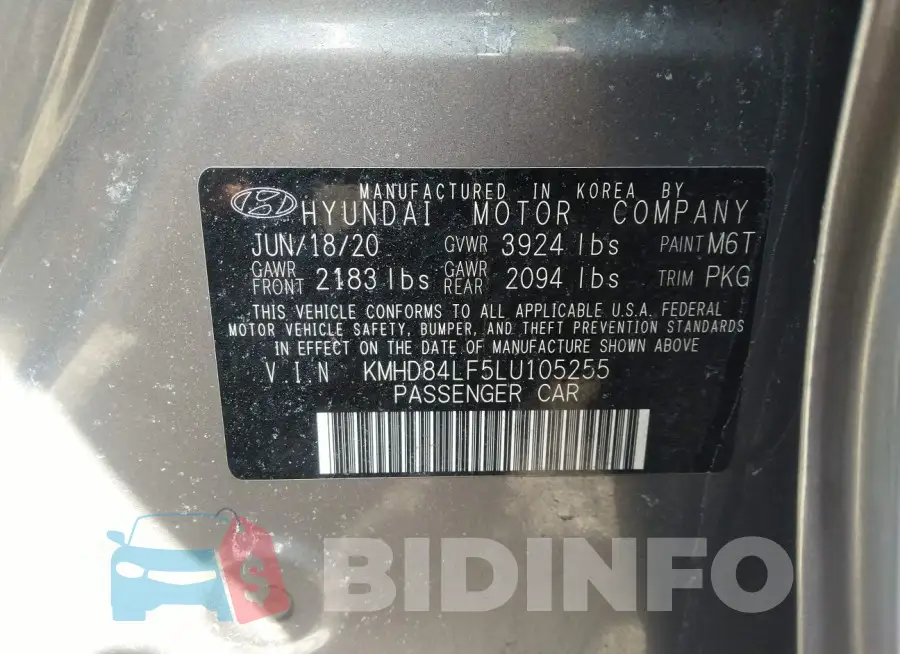 KMHD84LF5LU105255 Photo# 9