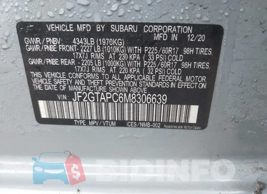 JF2GTAPC6M8306639 Photo# 9